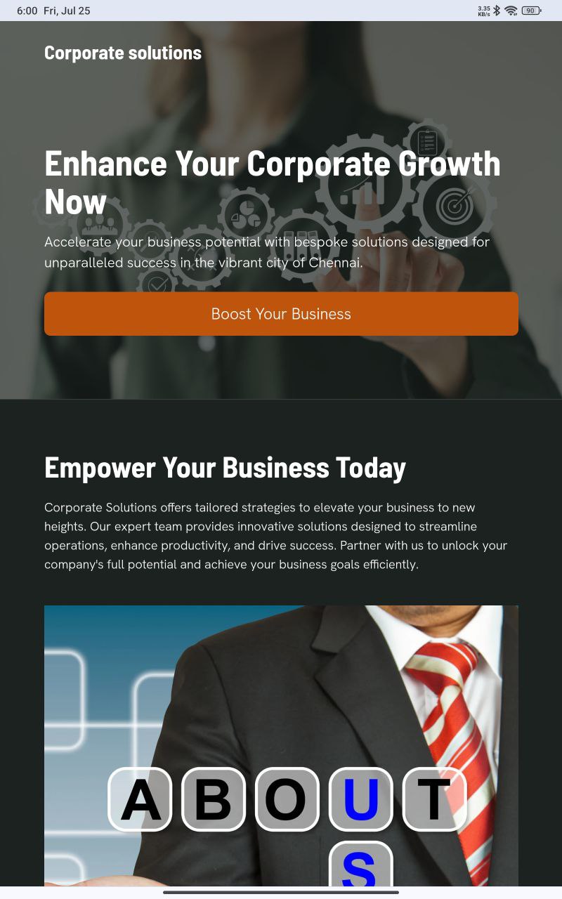Website design mockup